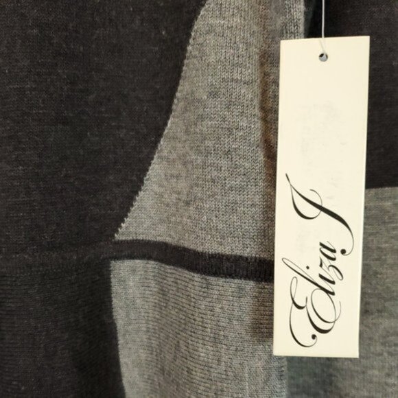 ELIZA J Dress Long Sleeve Colorblock Midi Size XL - Picture 4 of 5